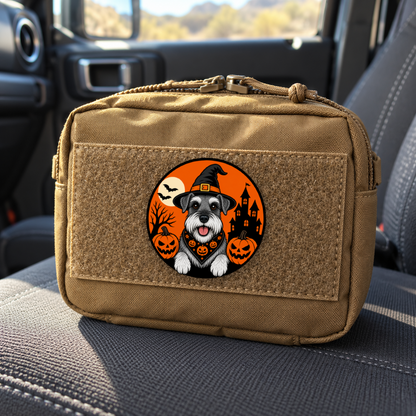 Halloween Schauzer – Leatherette Morale Patch — in use