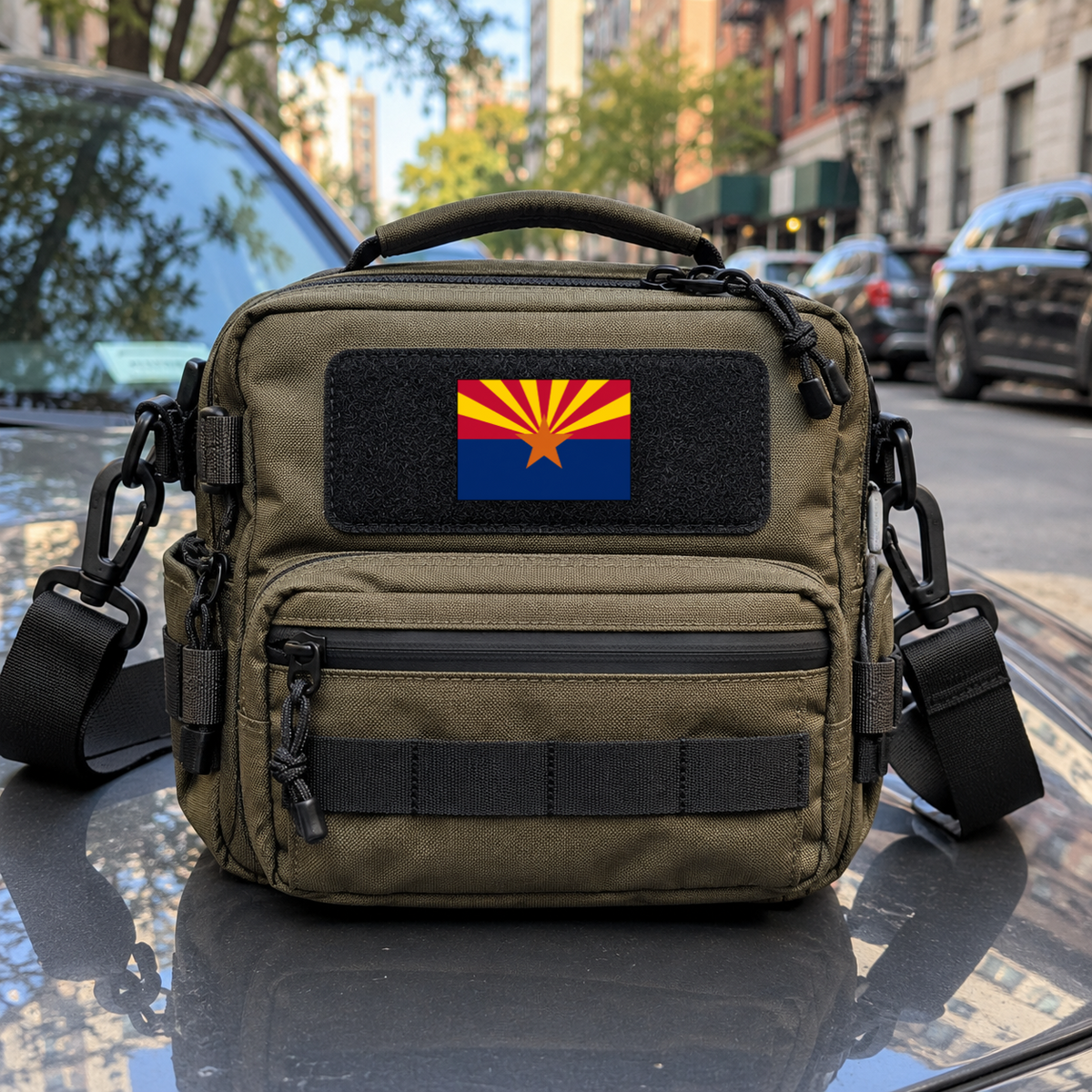 Arizona State Flag – Leatherette Morale Patch — in use