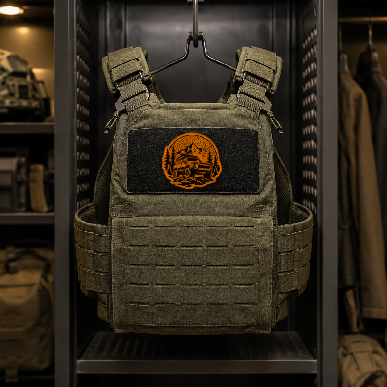 Topo Overlander SUV – Leatherette Morale Patch — in use