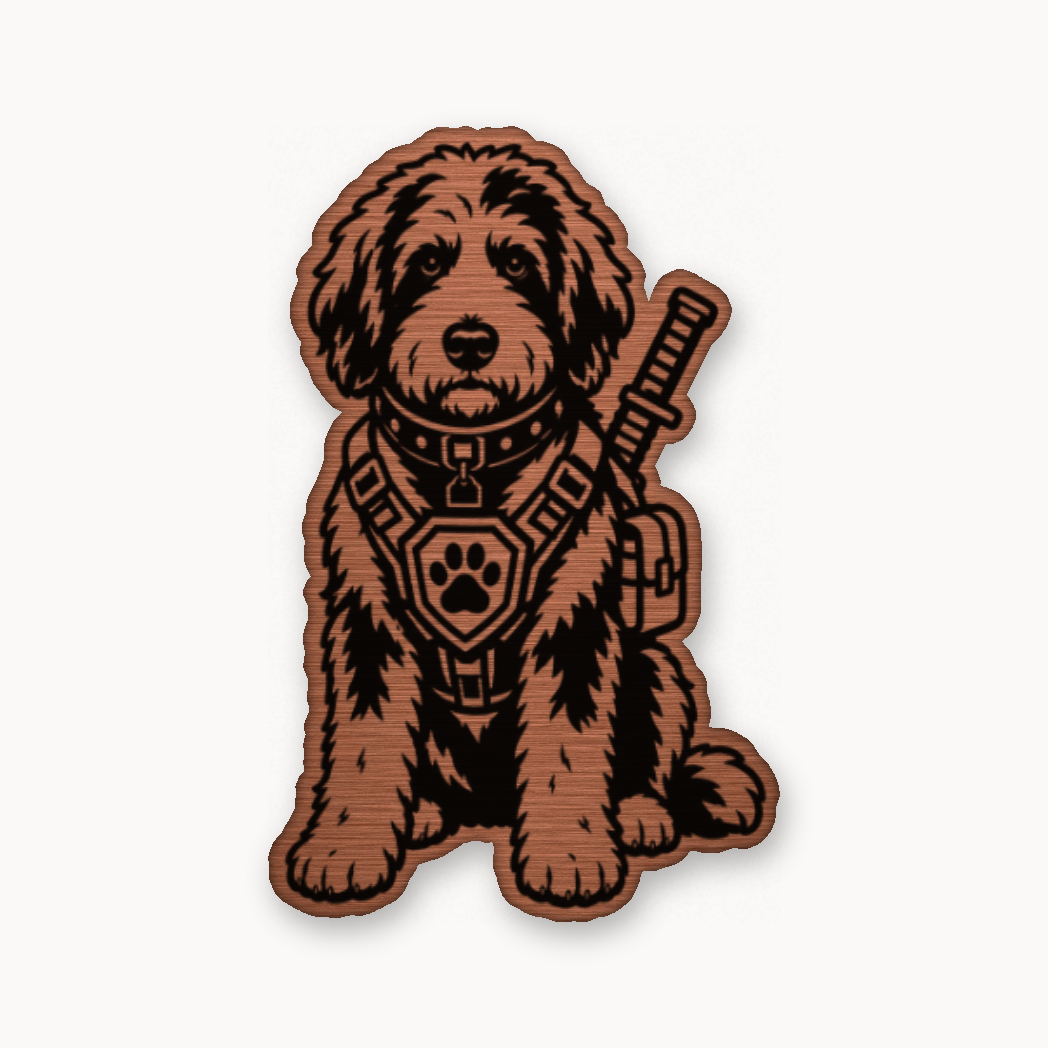 Tactical Bernedoodle – Leatherette Morale Patch — Copper