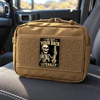 I've Got Your Back - Skeleton – Leatherette Morale Patch — in use