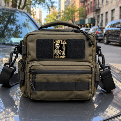 I've Got Your Back - Skeleton – Leatherette Morale Patch — in use
