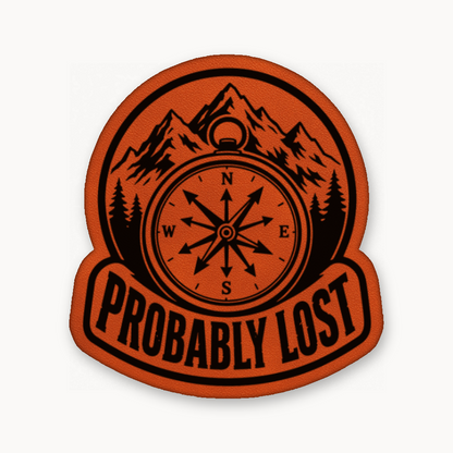 Probably Lost Compass Explorer – Leatherette Morale Patch — Classic Orange