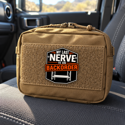Last Nerve on Backorder – Leatherette Morale Patch — in use