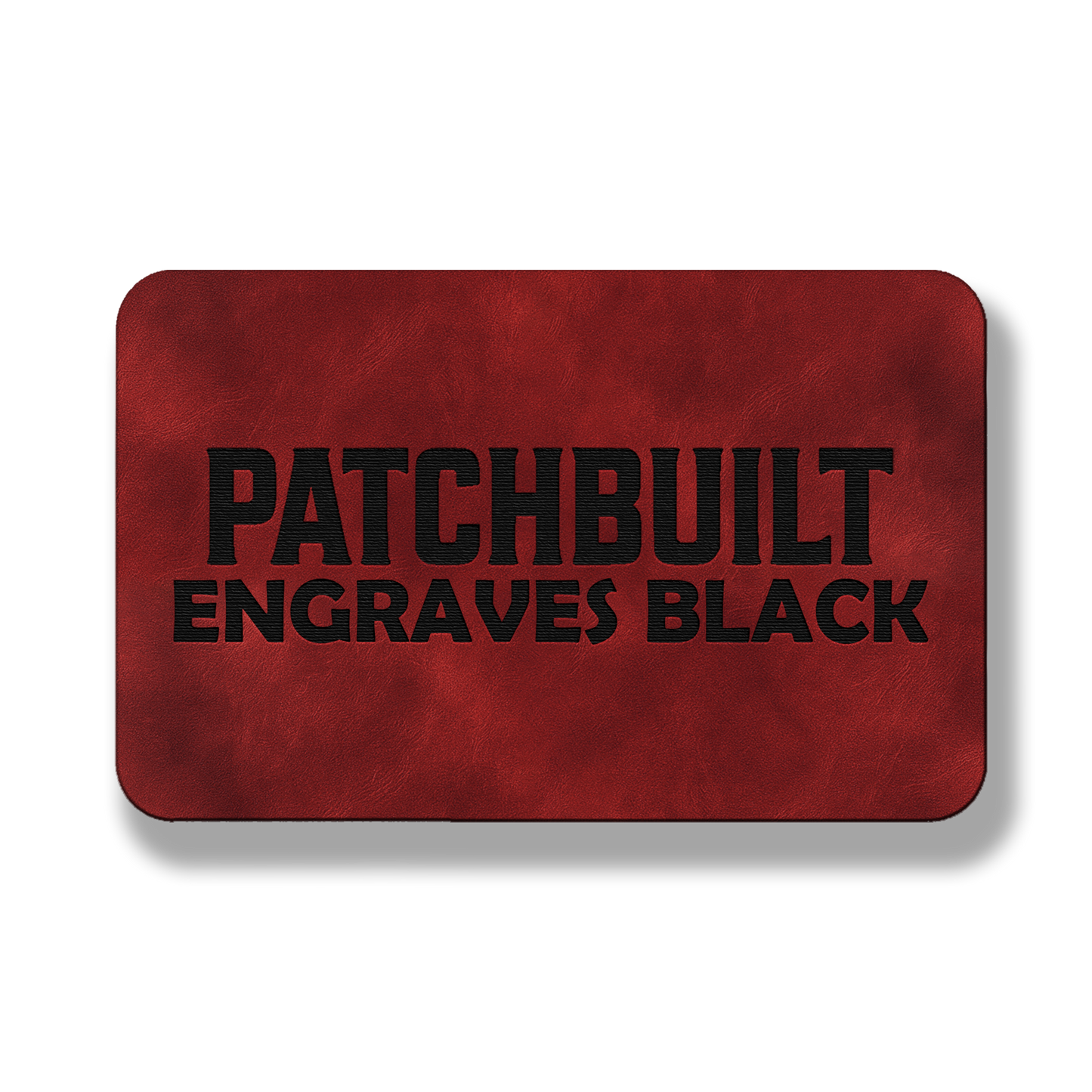 3” x 2” Dark Saddle Red Laserable Leatherette Patch Blanks – Hook Backed | CO2, Diode & Fiber Laser Compatible