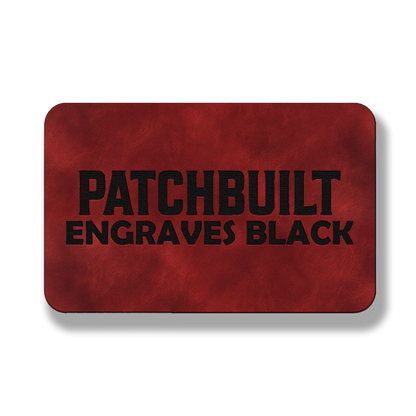 3” x 2” Dark Saddle Red Laserable Leatherette Patch Blanks – Hook Backed | CO2, Diode & Fiber Laser Compatible