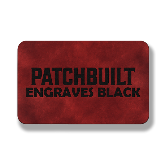 3” x 2” Dark Saddle Red Laserable Leatherette Patch Blanks – Hook Backed | CO2, Diode & Fiber Laser Compatible