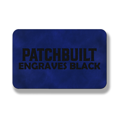 3” x 2” Dark Saddle Blue Laserable Leatherette Patch Blanks – Hook Backed | CO2, Diode & Fiber Laser Compatible