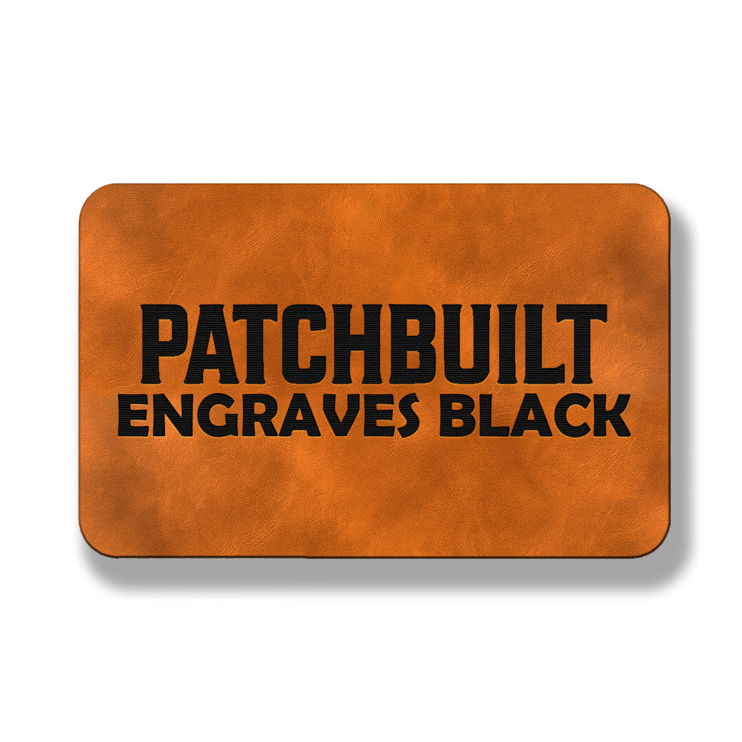 3” x 2” Chestnut Saddle Brown Laserable Leatherette Patch Blanks – Hook Backed | CO2, Diode & Fiber Laser Compatible