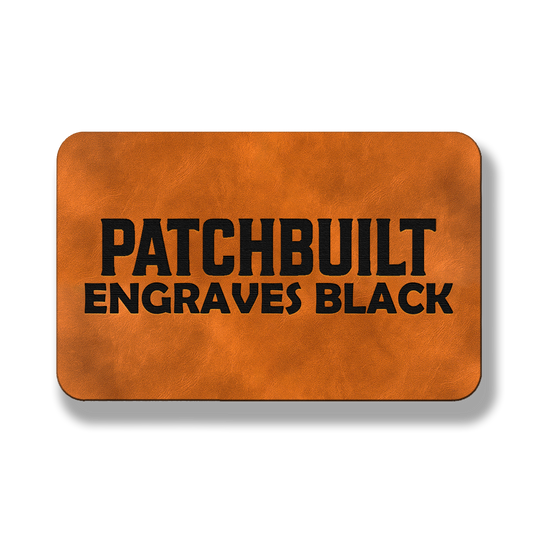 3” x 2” Chestnut Saddle Brown Laserable Leatherette Patch Blanks – Hook Backed | CO2, Diode & Fiber Laser Compatible