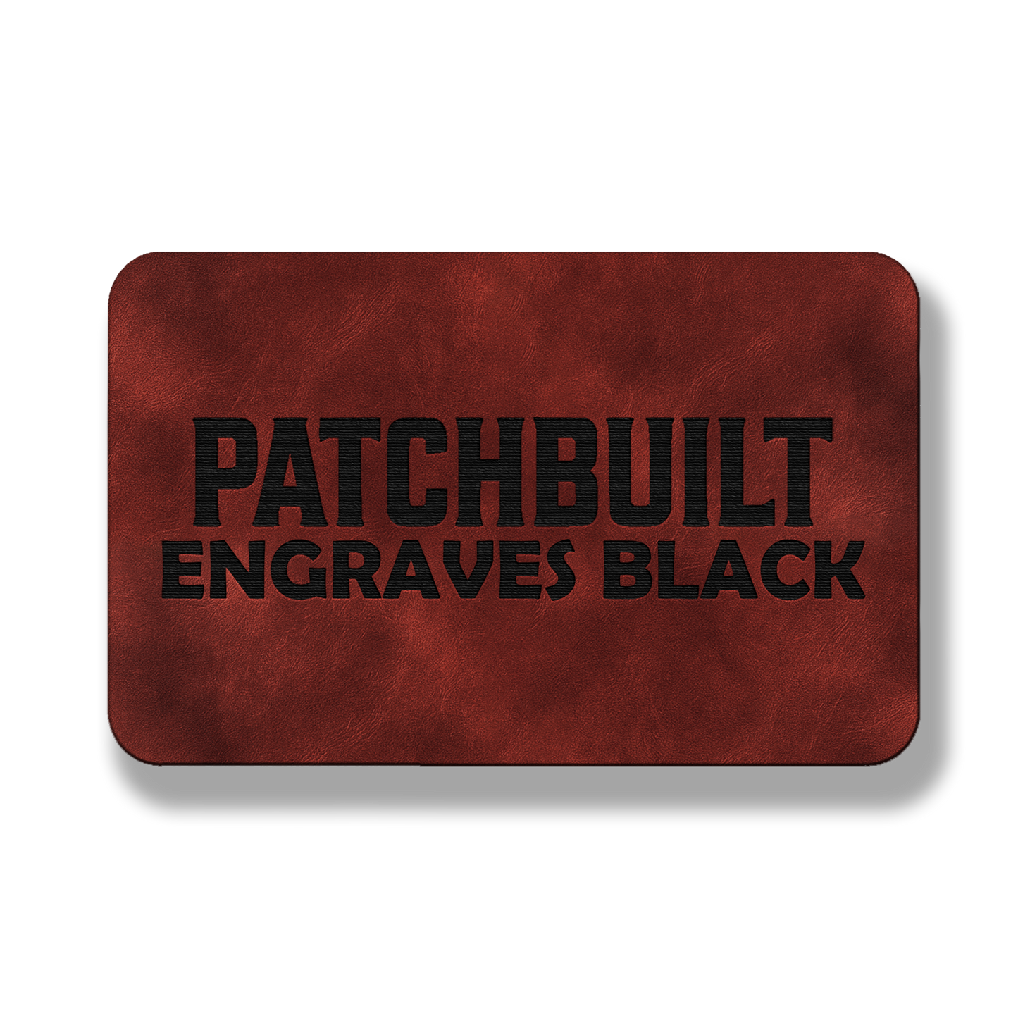 3” x 2” Dark Saddle Brown Laserable Leatherette Patch Blanks – Hook Backed | CO2, Diode & Fiber Laser Compatible