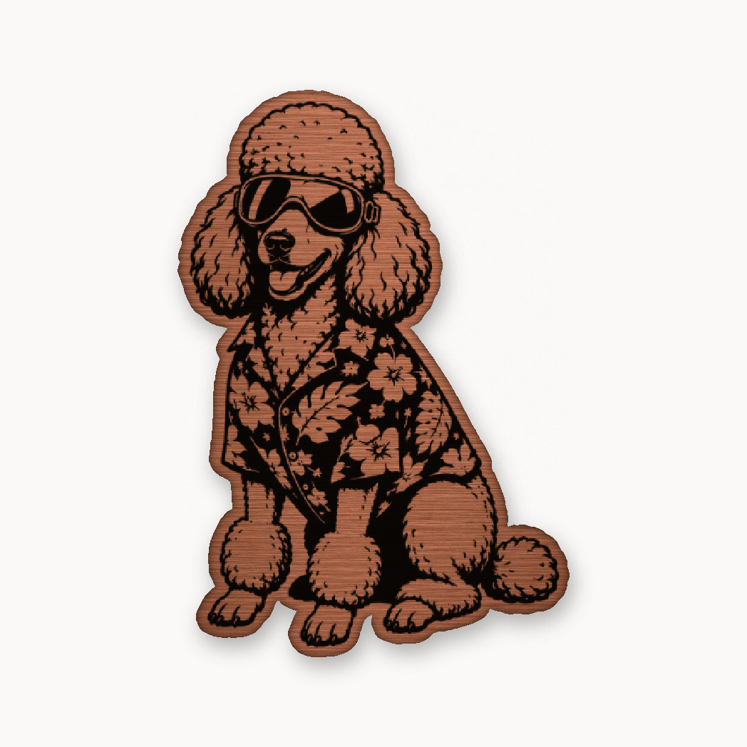 Beach Poodle Patrol – Leatherette Morale Patch — Copper