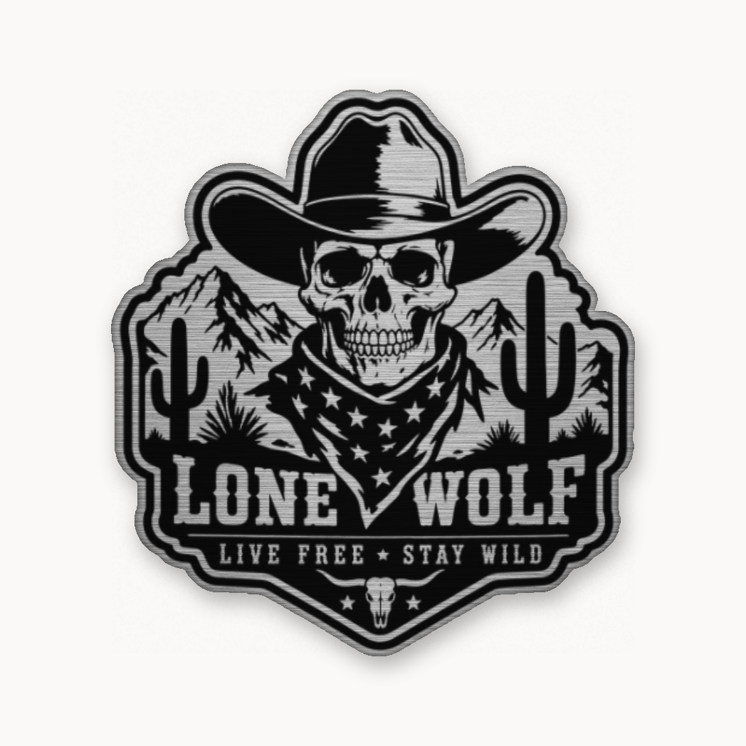 Lone Wolf Life Free Stay Wild – Leatherette Morale Patch — Silver