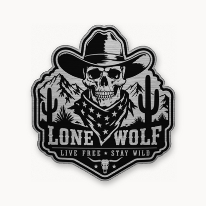 Lone Wolf Life Free Stay Wild – Leatherette Morale Patch — Silver