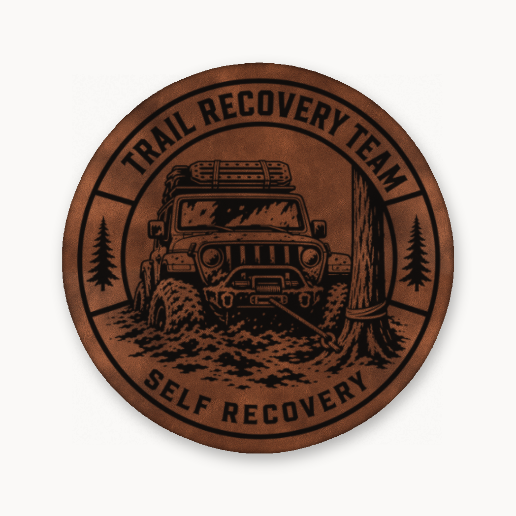 Trail Recovery Self Recovery Patch – Leatherette Morale Patch — Chestnut Saddle Brown