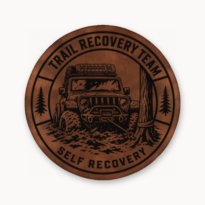 Trail Recovery Self Recovery Patch – Leatherette Morale Patch — Chestnut Saddle Brown