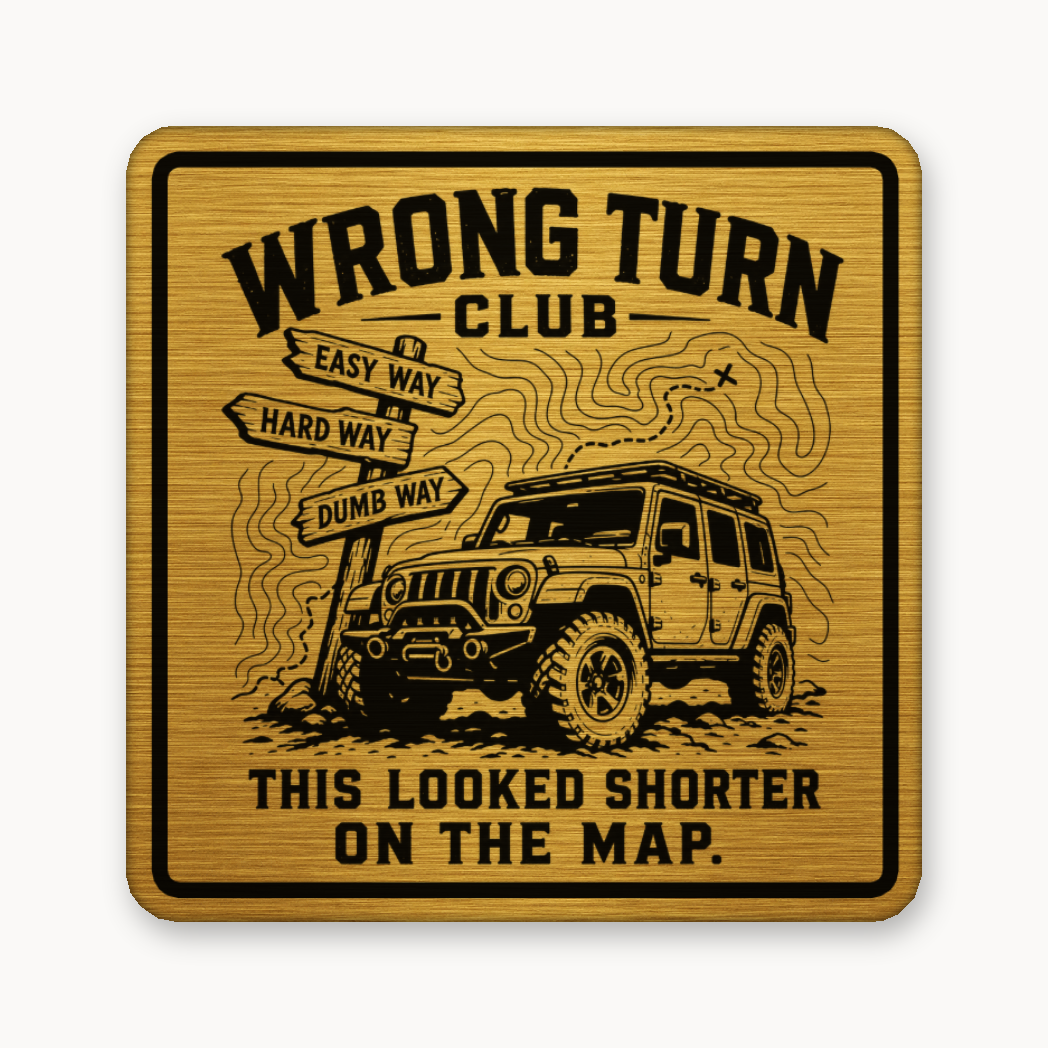 Wrong Turn Club – Leatherette Morale Patch — Gold