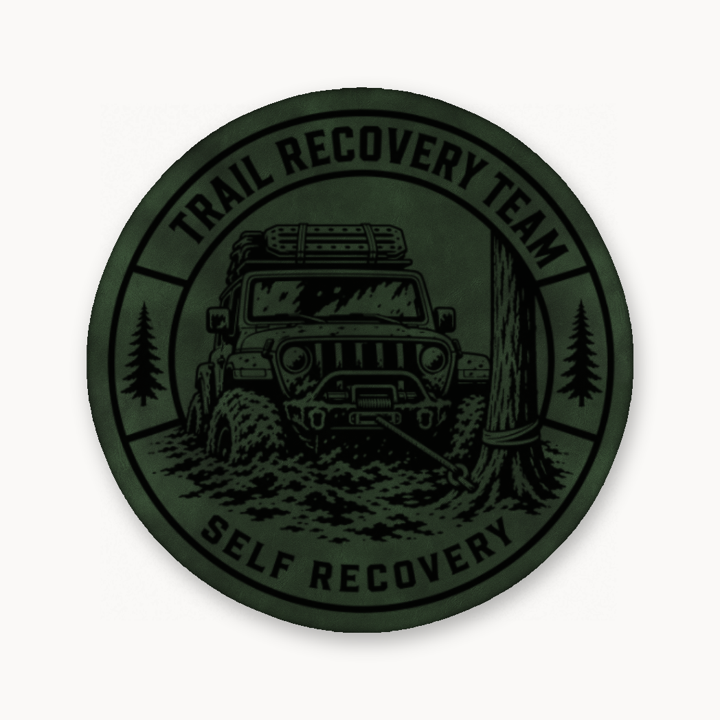 Trail Recovery Self Recovery Patch – Leatherette Morale Patch — Dark Saddle Green