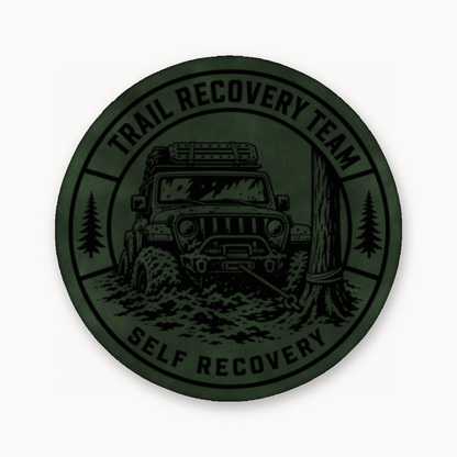 Trail Recovery Self Recovery Patch – Leatherette Morale Patch — Dark Saddle Green