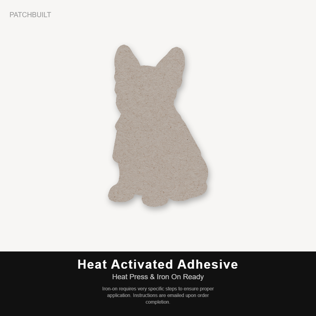 Beach Boston Terrier – Leatherette Morale Patch — Heat Activated Adhesive