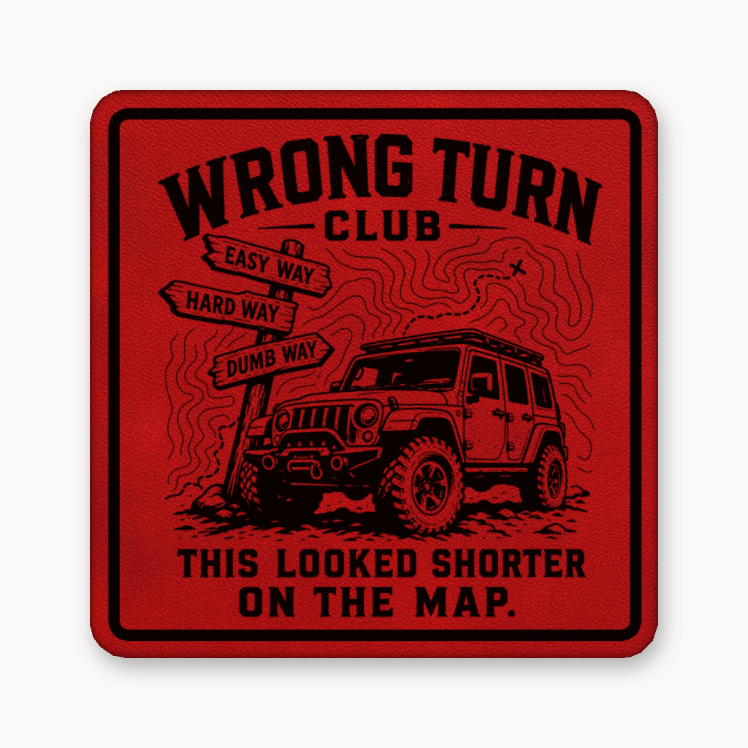 Wrong Turn Club – Leatherette Morale Patch — Classic Red