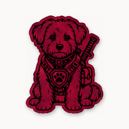 Tactical Maltese – Leatherette Morale Patch — Dark Saddle Red