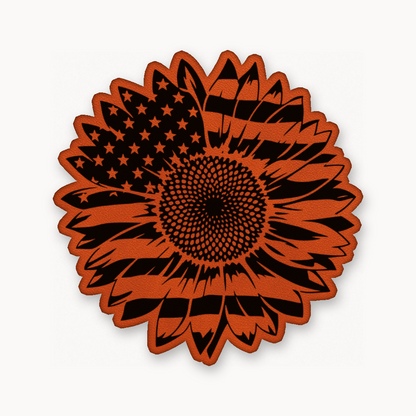 US Flag Sunflower Patch – Leatherette Morale Patch — Classic Orange