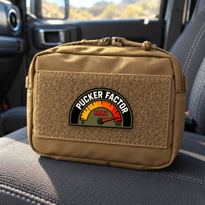 Max Pucker Factor – Leatherette Morale Patch — in use