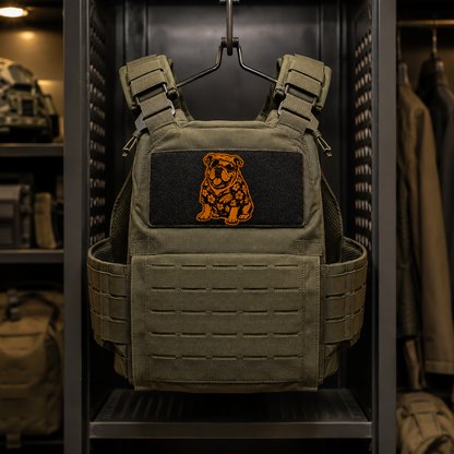 Beach Bulldog – Leatherette Morale Patch — in use