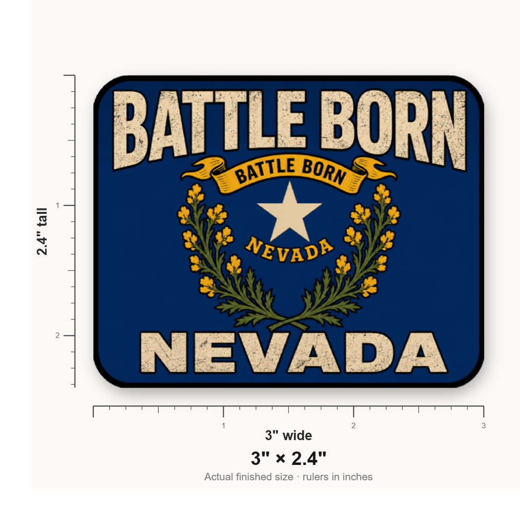 Battle Born Nevada – Leatherette Morale Patch — size guide