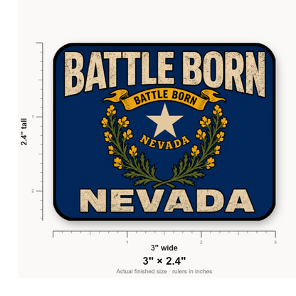 Battle Born Nevada – Leatherette Morale Patch — size guide