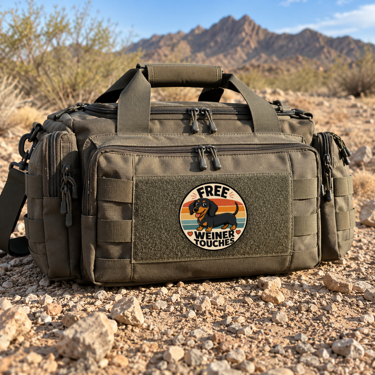 Free Weiner Touches – Leatherette Morale Patch — in use