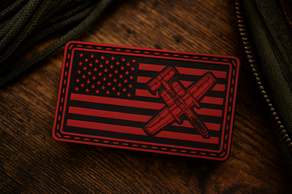 A-10 Fighter Jet Flag Patch – Leatherette Morale Patch