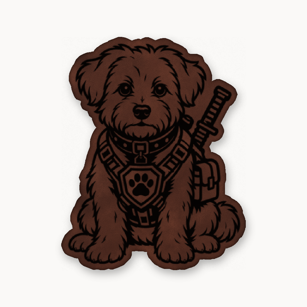 Tactical Maltese – Leatherette Morale Patch — Dark Saddle Brown
