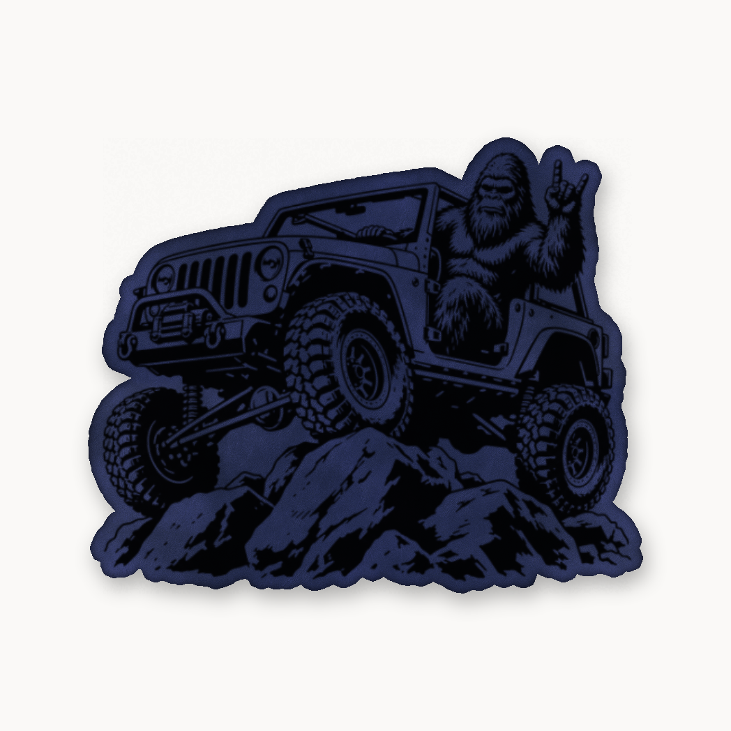 Sasquach Rocking Crawler – Leatherette Morale Patch — Dark Saddle Blue