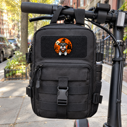 Halloween Schauzer – Leatherette Morale Patch — in use