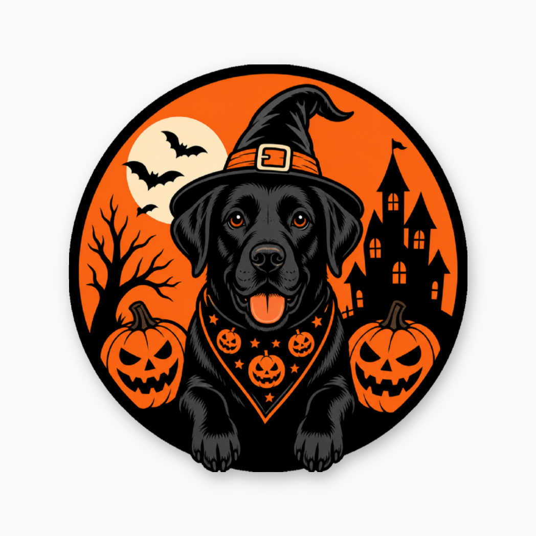 Halloween Labrador – Leatherette Morale Patch — UV Color