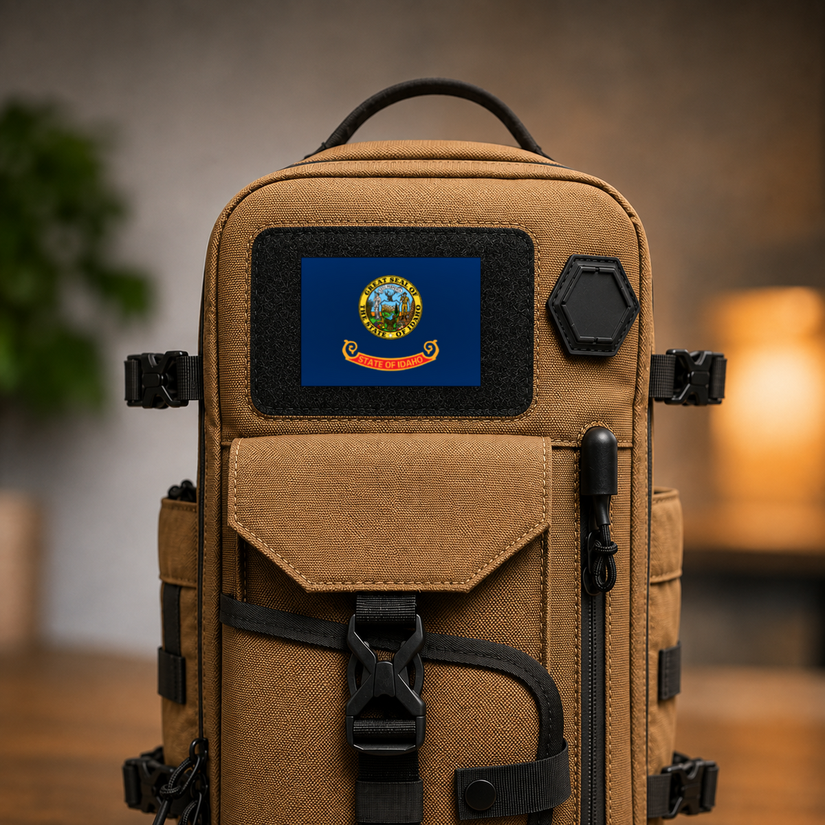 Idaho State Flag – Leatherette Morale Patch — in use