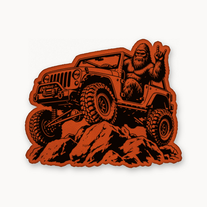 Sasquach Rocking Crawler – Leatherette Morale Patch — Classic Orange