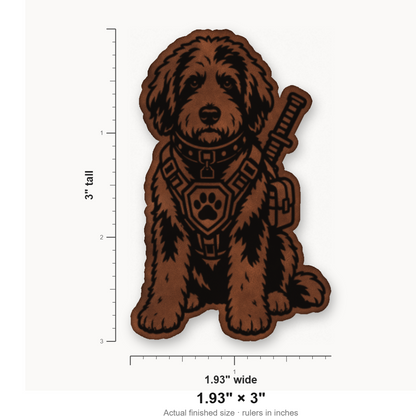 Tactical Bernedoodle – Leatherette Morale Patch — size guide