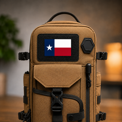 Texas State Flag – Leatherette Morale Patch — in use
