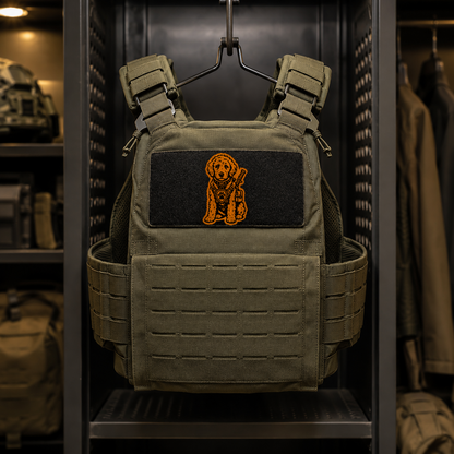 Tactical Labradoodle – Leatherette Morale Patch — in use
