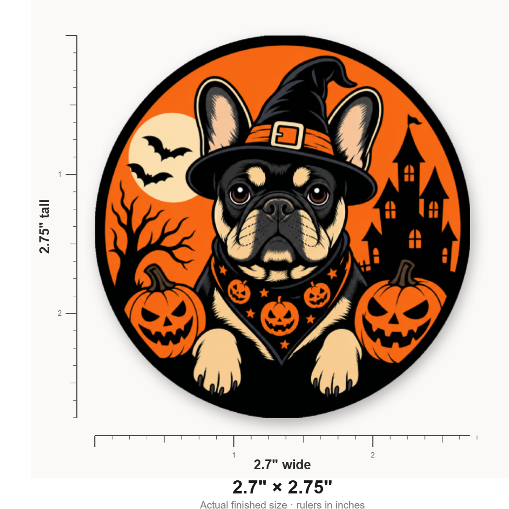 Halloween Frenchie – Leatherette Morale Patch — size guide