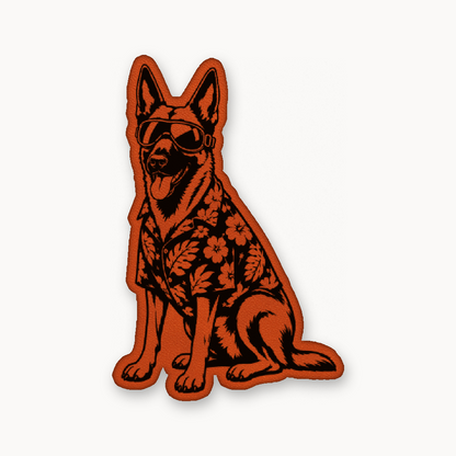 Beach Malinois Patrol – Leatherette Morale Patch — Classic Orange