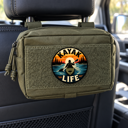 Kayak Life Circle Patch – Leatherette Morale Patch — in use