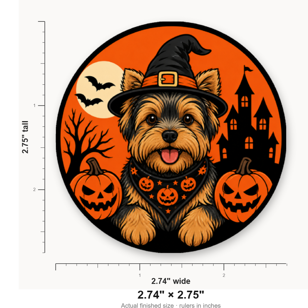 Halloween Yorkie – Leatherette Morale Patch — size guide