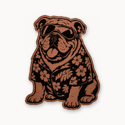 Beach Bulldog – Leatherette Morale Patch — Copper