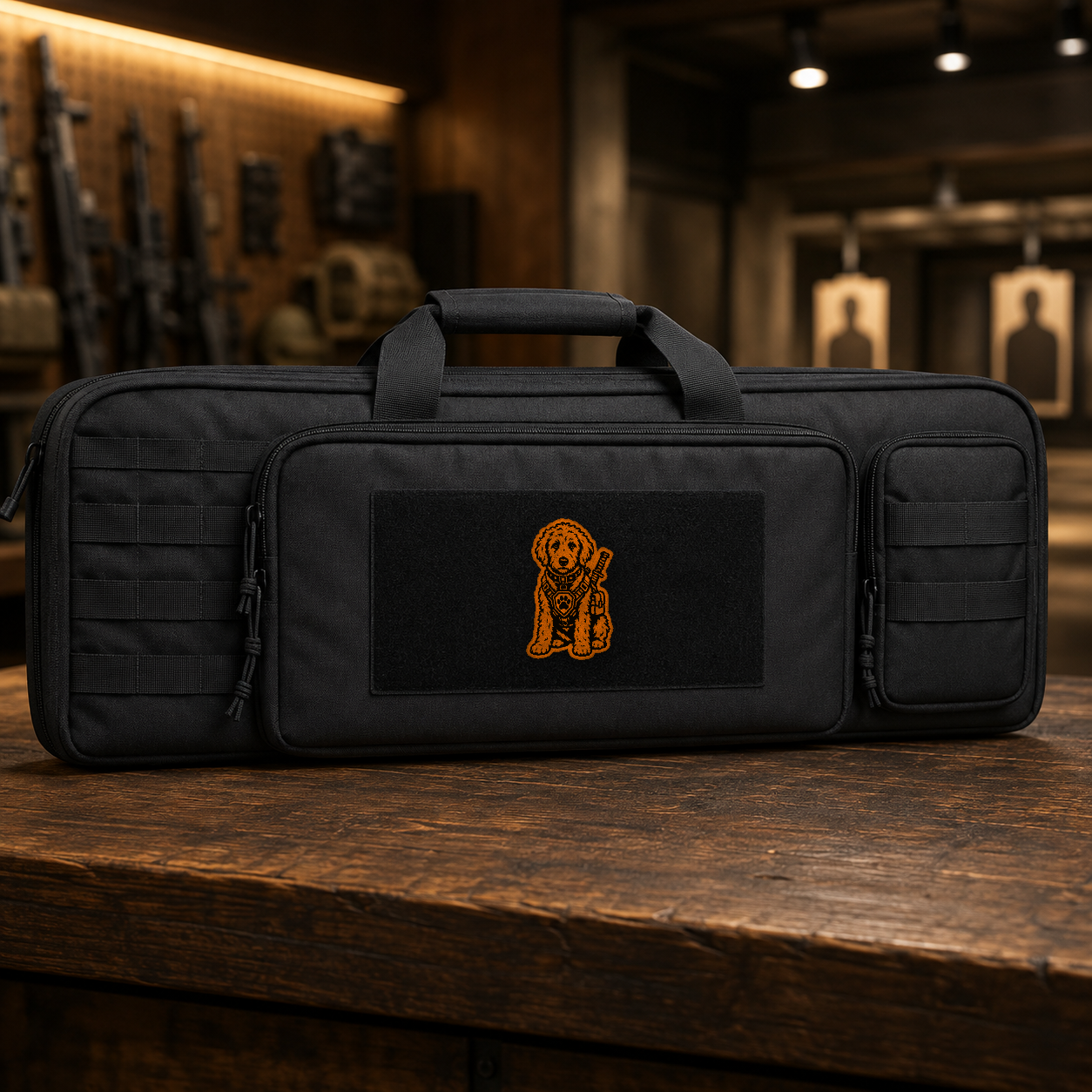 Tactical Labradoodle – Leatherette Morale Patch — in use