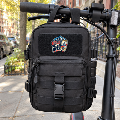Hold My Beer – Leatherette Morale Patch — in use