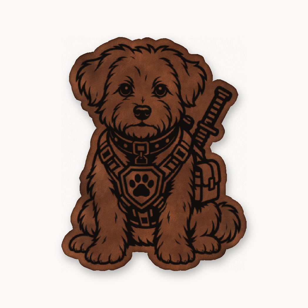 Tactical Maltese – Leatherette Morale Patch — Chestnut Saddle Brown